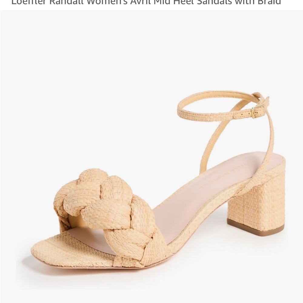 Loeffler Randall Braided Block Heel Sandals - Cream